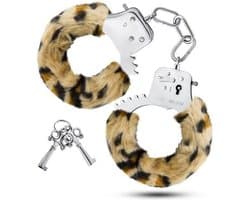 Metalen handboeien met tijgerprint - incl 2 sleutels - discreet verzonden