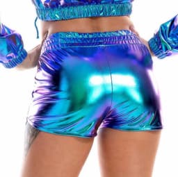 Metallic party broekje - Festival short - Dames - Rave — thumbnail 2
