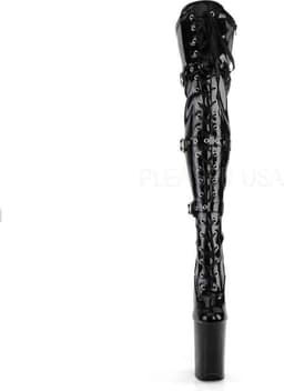 Pleaser - INFINITY-3028 Plateau Overknee Laarzen - Paaldans schoenen - 38 Shoes - Zwart — thumbnail 2