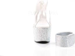Pleaser - BEJEWELED-712RS Sandaal met enkelband, Paaldans schoenen - Paaldans schoenen - 38 Shoes - Zilverkleurig/Transparant — thumbnail 2