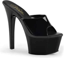 Pleaser - ASPIRE-601 Muiltjes - Paaldans schoenen - 45 Shoes - Zwart — thumbnail 1