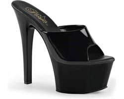 Pleaser - ASPIRE-601 Muiltjes - Paaldans schoenen - 45 Shoes - Zwart