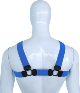 Kiotos - Elastisch Borstharnas - Tuigje - Riemenbody - Blauw - Maat S/M — thumbnail 2