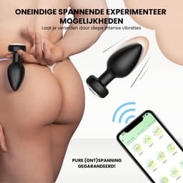 LoveVlijt - Vibrerende Buttplug met App - Wereldwijd Bereik - Sex Toys voor Koppels, Mannen en Vrouwen - Op Afstand te Besturen - Anaal Dildo - Waterdicht - Anaal Vibrator - Buttplug - Anale Speeltjes - Inclusief Bullet Vibrator - Intense Orgasmes — thumbnail 2