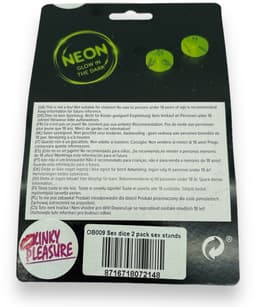 Seks Dobbelsteen 2 Stuks Glow In The Dark — thumbnail 2