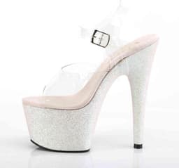 Pleaser - ADORE-708HMG Sandaal met enkelband, Paaldans schoenen - Paaldans schoenen - 38 Shoes - Roze/Transparant — thumbnail 3