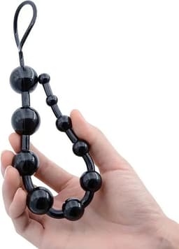 Anale Kralen I Anal Beads I I Buttplug I Anaal Plug I Butt Plug I Gevorderen I 10 Kralen I 31 CM Lengte I 25 CM Inbrenglengte I Siliconen I Zwart — thumbnail 5