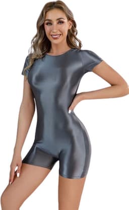 Elastische jumpsuit - Grijs - Sexy - Panty - Bodysuit - Naadloos — thumbnail 1