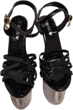 JUMEX-EROTIC PUMP-GLAZEN PLATEU-15CM HEEL-BLACK/FLOWER-40 — thumbnail 5