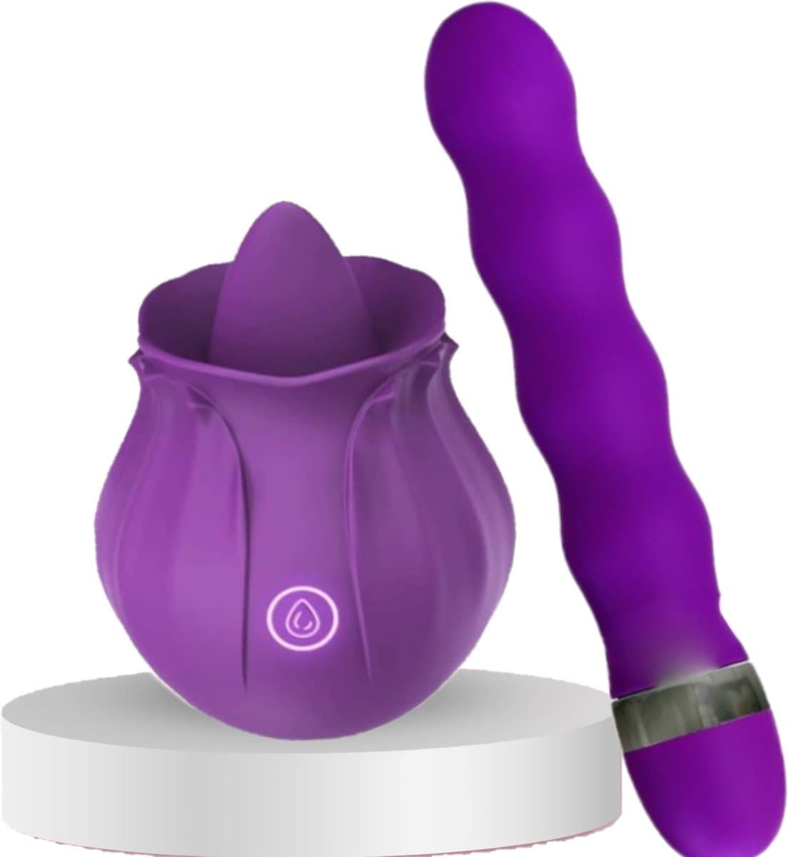 Erodit® Delicous Delight - Paars erotisch geschenk set - Butt Plug- Anaal dildo -stimulerende clitoris tong vibrators voor vrouwen- Anaal prostaat vibrator voor mannen- Seksspeeltje voor Koppels - Erotiek voor vrouwen, mannen, — afbeelding 1