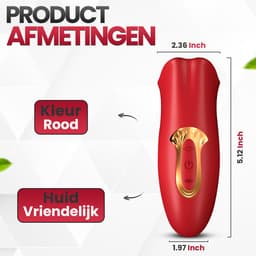 Desiredrops® - Clitorale Vibrator - Luchtdrukvibrator - Trilt – 5 bijt Standen - 10 Vibrator Standen– Rode Siliconen Vibrator - Bijt-Zuig -Clitoris Stimulator – Intense Sex Orgasme – Seks speeltjes – Cadeau - Vrouw - Voor haar — thumbnail 4