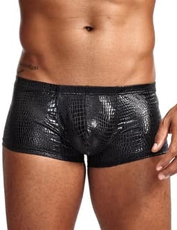 Zwarte Heren Boxershort met Slangenprint – Sexy Stretch Boxer met Korte Pijpen - Maat XL — thumbnail 1
