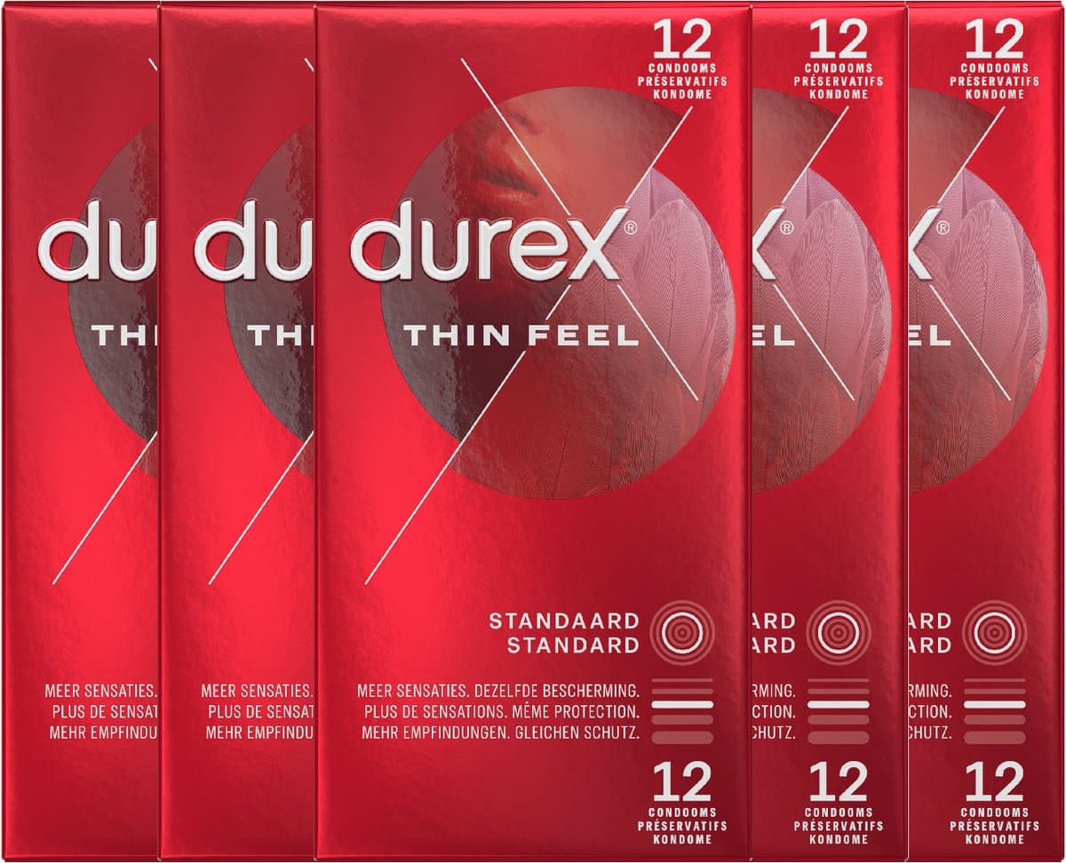 Durex - Condooms - Thin Feel - 6x12 stuks - Voordeelverpakking — afbeelding 1