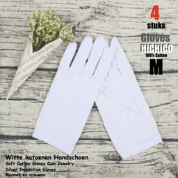 Dames handschoenen Wit maat ML 4stuks – 2paar Vrouwelijke Beschermende Handschoenen maat ML voor vrouwen - Gezondheidszorg – Jewelry - eczeem / allergie / handcreme - juweliers / munt handschoen - 30% Cotton, 70% Spandex(Viscose) hoge kwaliteit — thumbnail 1