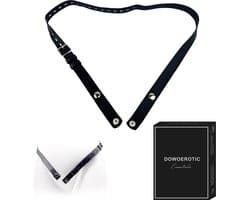 DOWO® - Chastity Cage Waist Strap - Kuisheids Riem - Belt voor Peniskooi - PU - Zwart