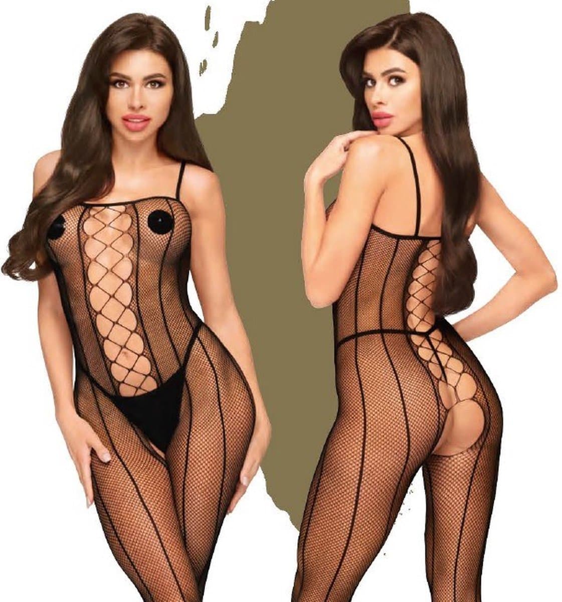 Penthouse Lingerie Drop Dead - Erotische Catsuit - Maat S/L - Zwart — afbeelding 1
