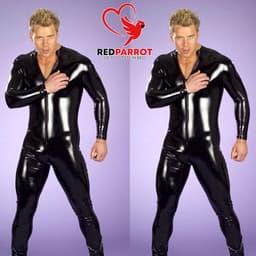 Wetlook bodysuit plus size - 3XL en 4XL - Latex - Jumpsuit lange mouw — thumbnail 2