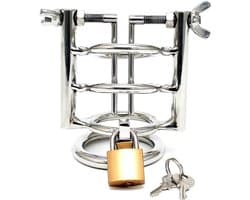 Rimba - Urinebuis Stretcher Met Cockring En Hangslot - RVS