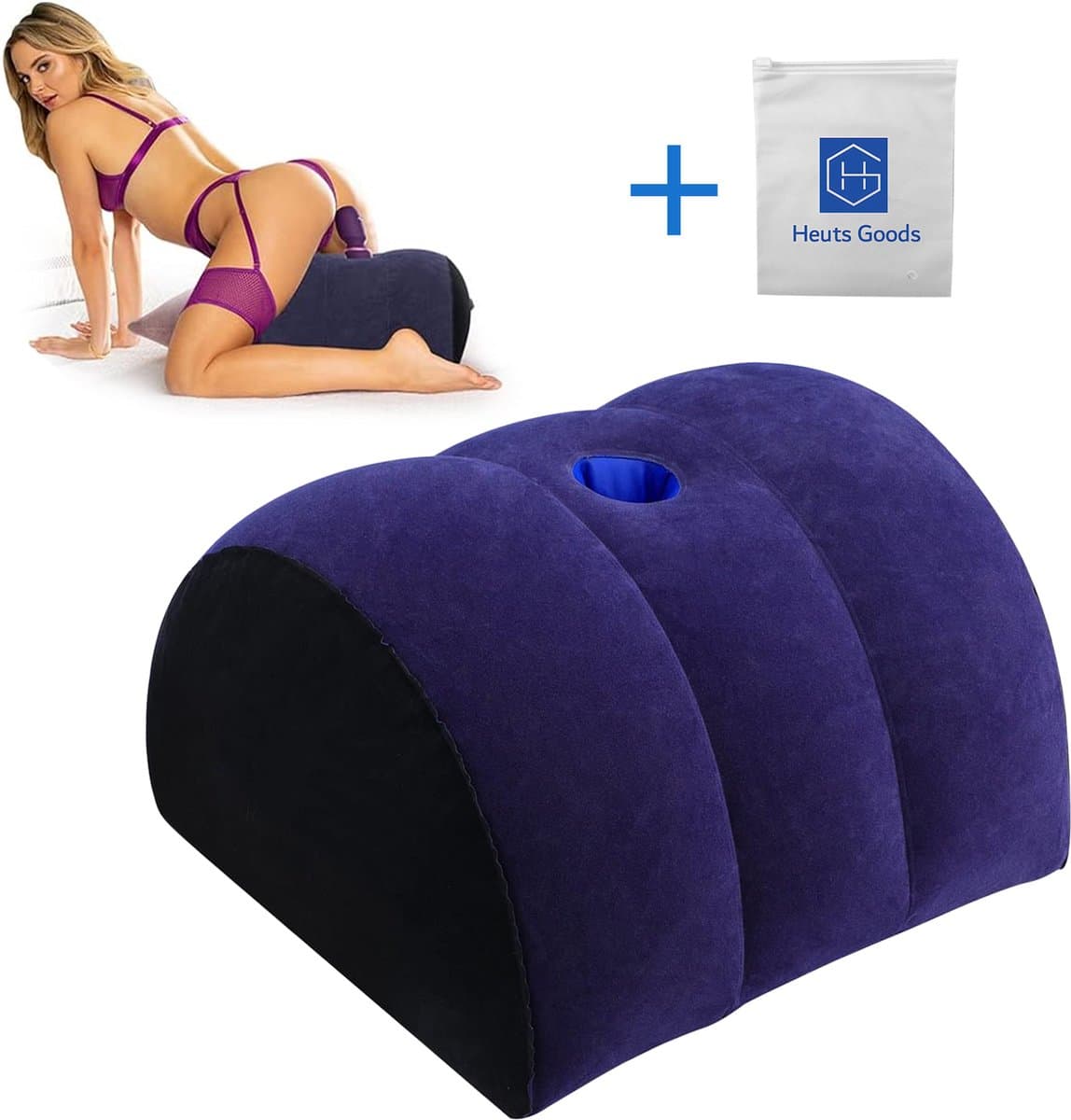 Heuts Goods Sex Kussen® - Sex Kussen - Half Moon - Sex Meubel - Sex Pillow - Seksspeeltjes voor koppel - Opblaasbaar Seks Kussen - Voor Mannen & Vrouwen - Seksspeeltjes — afbeelding 1