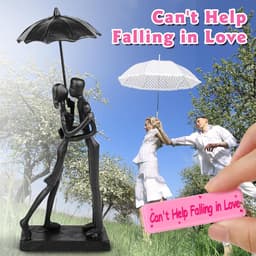 Romantische Cadeauset - Liefdesbeeld - Jubileum Vieren - Met Wenskaart - 10 cm sculptuur - Roze — thumbnail 5
