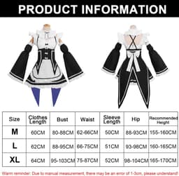 Dailygoods- Maid Outfit Elegante Design - Cosplay Anime Kostuum - Rollenspelset - Jurk met Accessoires - Verkrijgbaar in M/L/XL - Perfecte Lichaamscurve — thumbnail 3