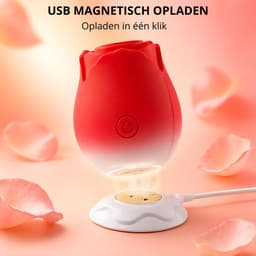 SF Toys Roos Vibrator Rood – Clitoris Stimulator – 10 Zuigstanden – Beschikbaar in 6 kleuren – Stil <50dB – Waterdicht – Magnetisch Oplaadbaar – Nieuwste generatie — thumbnail 5