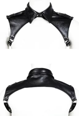 Masker & Harnas - Leder Look / PU Leer - Met Afneembare Staart - Zwart - BDSM / Roleplay / Cosplay / Rollenspel - Unisex - Sex Speeltjes Toys - Erotiek - Bondage Masker - OneSize — thumbnail 2