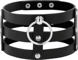 Black Choker Vegan Leather - Fetish / BDSM / Kinky — thumbnail 3