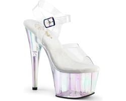 Pleaser - ADORE-708HT Sandaal met enkelband, Paaldans schoenen - US 14 - 45 Shoes - Transparant