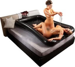 Fetish Collection – Glossy Volwassen Speelbad voor Natte Erotische Spellen Waterdicht en Opblaasbaar met Glijmiddel 1 Liter – Zwart — thumbnail 1