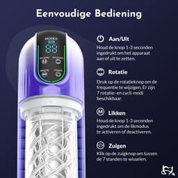 Toys Hub® Automatische Masturbator MAX met Strap & Glijmiddel - E-book – LED scherm – Water Massage - Pocket Pussy - Blowjob Simulator - Elektrisch - Sex Toys voor Mannen Zelf Aftrekken — thumbnail 5