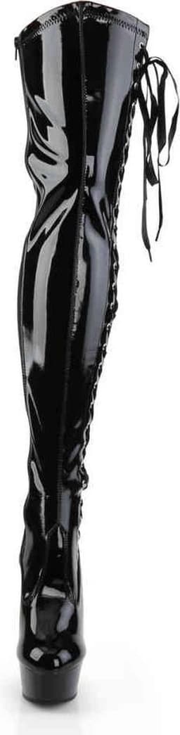 Pleaser - DELIGHT-3050 Plateau overknee Laarzen - US 14 - 45 Shoes - Zwart — thumbnail 2