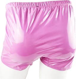 BamBella ® - Boxer short Maat S/M Datex roze (Latex en stof SM kleding BDSM erotische heren kleding ondergoed lingerie onderbroek zwart — thumbnail 4