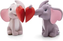 Set van 2 Liefdes Olifanten Figuren met Magneet Hart in Geschenkdoos Grijs — thumbnail 4