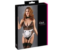 Cottelli Collection – Sexy Huishoudster Body Licht Transparant met Open Kruis voor de Grondige Schoonmaak – Maat XL – Zwart