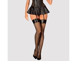 Sexy Zwarte Kousen L/XL wetlook rand