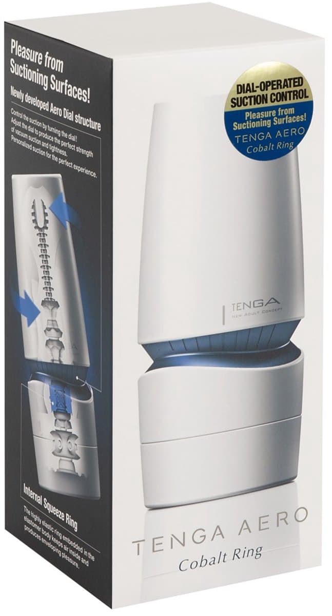 Tenga - Aero Cobalt Ring - Masturbator - Inclusief Droog Standaard - Wit — afbeelding 1