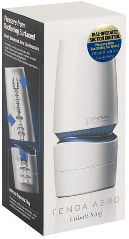 Tenga - Aero Cobalt Ring - Masturbator - Inclusief Droog Standaard - Wit — thumbnail 1