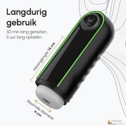 Intimate Desires® Madrid - Masturbator voor man - Pocket Pussy - Stoot- Zuig- en Trilfunctie - Verwarmd - Automatische Masturbator - Draaiknopbediening - Sextoys voor Mannen — thumbnail 4