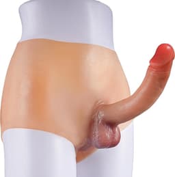 Strap-On Dildo Slip van Siliconen – Draagbare Strapless Dildo 7 Inch – Realistisch & Flexibel – Comfortabel Ondergoed – Voor Koppels & Pegging – Huidskleur — thumbnail 1