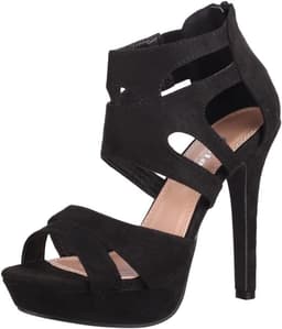 Dames Pumps Open Teen Hoge Hakken Chunky Zomermodellen — thumbnail 1