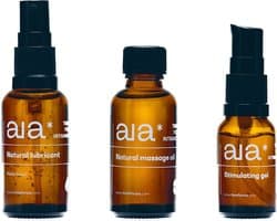 Aia* Intimacy Essentials Box - natuurlijk glijmiddel op waterbasis, stimulerende gel, massageolie - reisverpakking