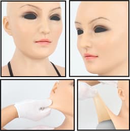 Siliconen borst + gezicht combinatie - 100% Medische Hypoallergene Siliconen - Realistisch - Crossdresser - Transgender - Travestiet - Mastectomie - Hoofd - Gezichtsmasker - Female Face - Femboy - kunstborst - fake boob - siliconen borsten - nepborst — thumbnail 3