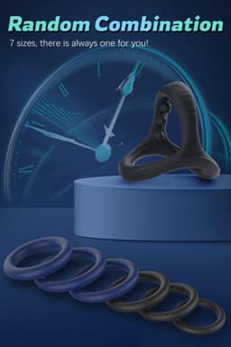 Daity Cockring Set – Penis Sleeve & Ballstretcher voor Sterkere en Langdurigere Erectie – 7 Maten – Seksspeeltje voor Mannen en Stellen Zwart — thumbnail 2