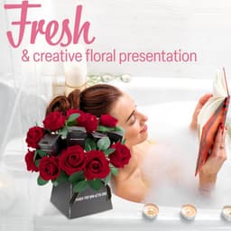 Luxe geschenkdoos met imitatierozen en rozengeurkaarsen, elegante bloemenset in houten doos, ideale geurkaarsen voor huis, romantische thuisdecoratie voor elke gelegenheid — thumbnail 3
