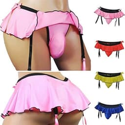 Mini Rok voor Mannen - Sexy Thong Ondergoed in Roze — thumbnail 4
