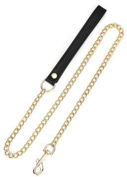 Liebe Seele - Dark Secret - Exclusieve Curved Collar Met Leiband En Gouden Hardware - Zwart/Goud — thumbnail 2