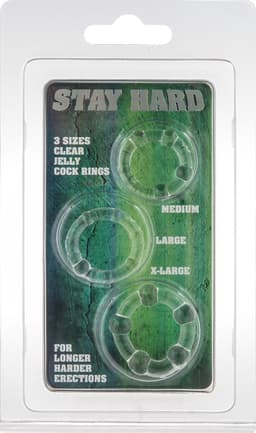 Scala Stay Hard - 3 stuks - Cockring - Transparant — thumbnail 4