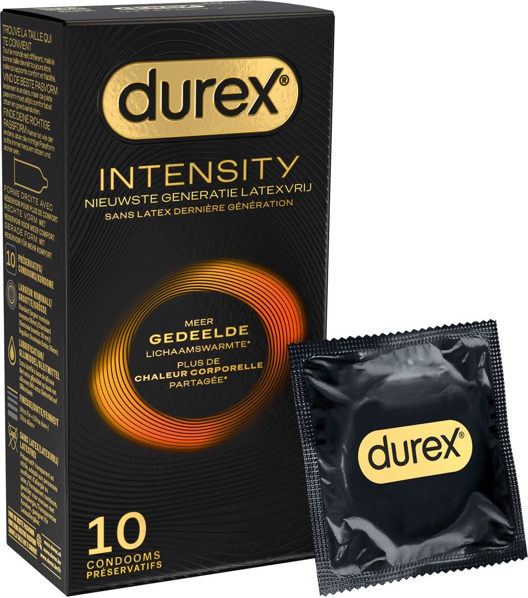 Durex Intensity Condooms 10st - Nieuwste generatie ultradunne, latexvrije condooms voor mannen – Gedeelde lichaamswarmte — afbeelding 1