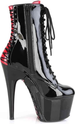 Pleaser - ADORE-1020FH Plateau Laarzen, Paaldans schoenen - Paaldans schoenen - 40 Shoes - Zwart/Rood — thumbnail 5